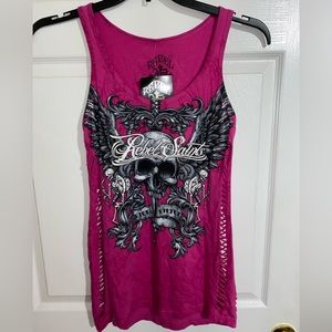 Rebel Saint by Affliction Women's T-shirt Grace Biker Tattoo